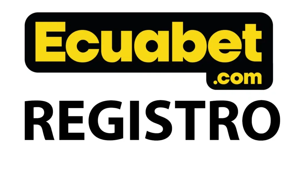Composición sobre fondo blanco con el logotipo de Ecuabet.com y la palabra «Registro» en letras negras muy grandes.